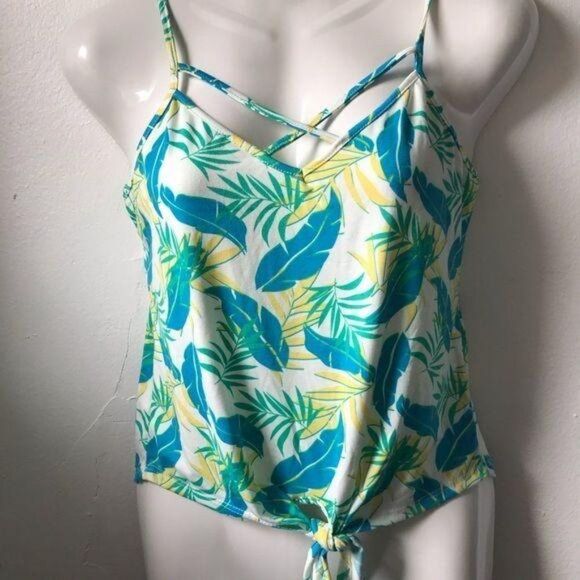 Poof New York Spaghetti Strap Crop top Blue - Picture 4 of 8